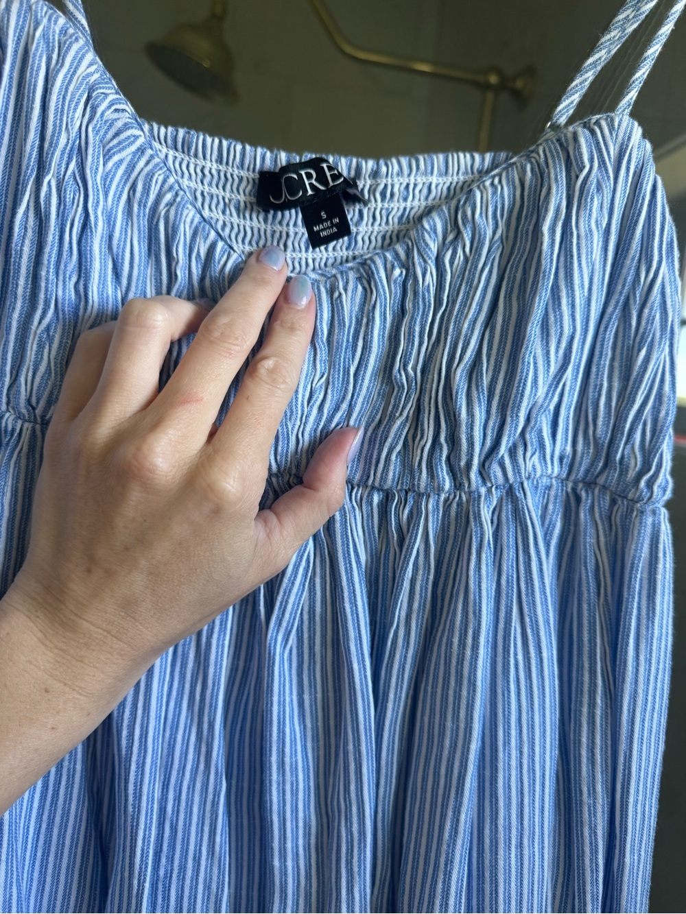 J. Crew Blue and White Striped Maxi Dress